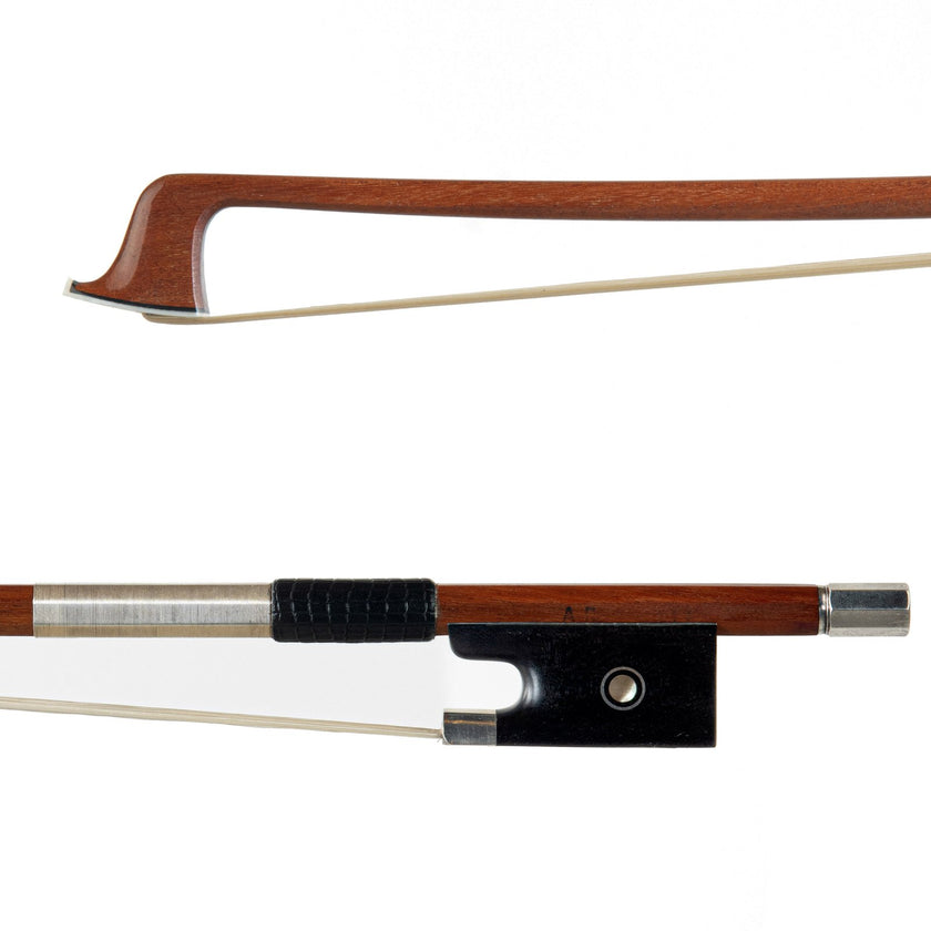 A Basso Three Star Sartory Model Silver Pernambuco Violin Bow 4/4
