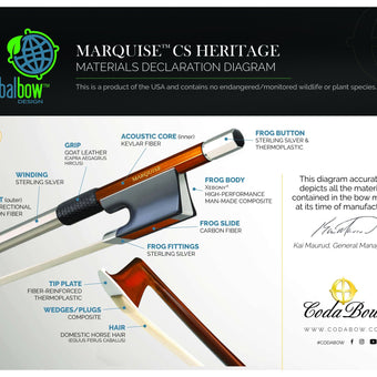 CodaBow Marquise Escher Carbon Fiber Violin Bow 4/4
