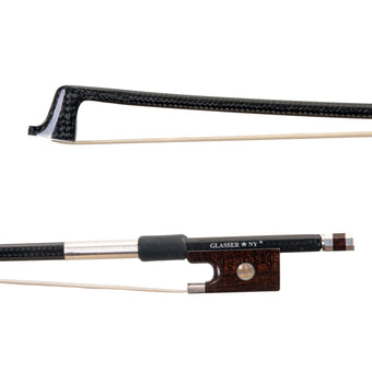 Glasser Silver Carbon Fiber Violin Bow - Snakewood Frog