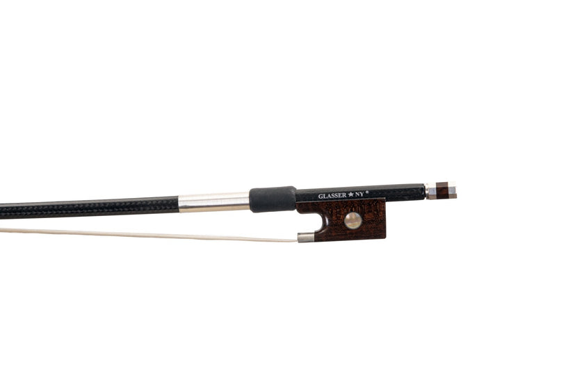 Glasser Silver Carbon Fiber Violin Bow - Snakewood Frog