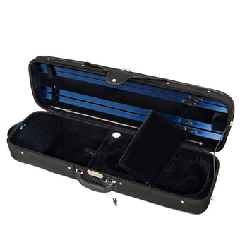 MV Oblong Wood Violin Case 4/4  Black/Blue